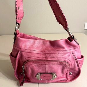 B. Makowsky Pink Leather Shoulder Bag